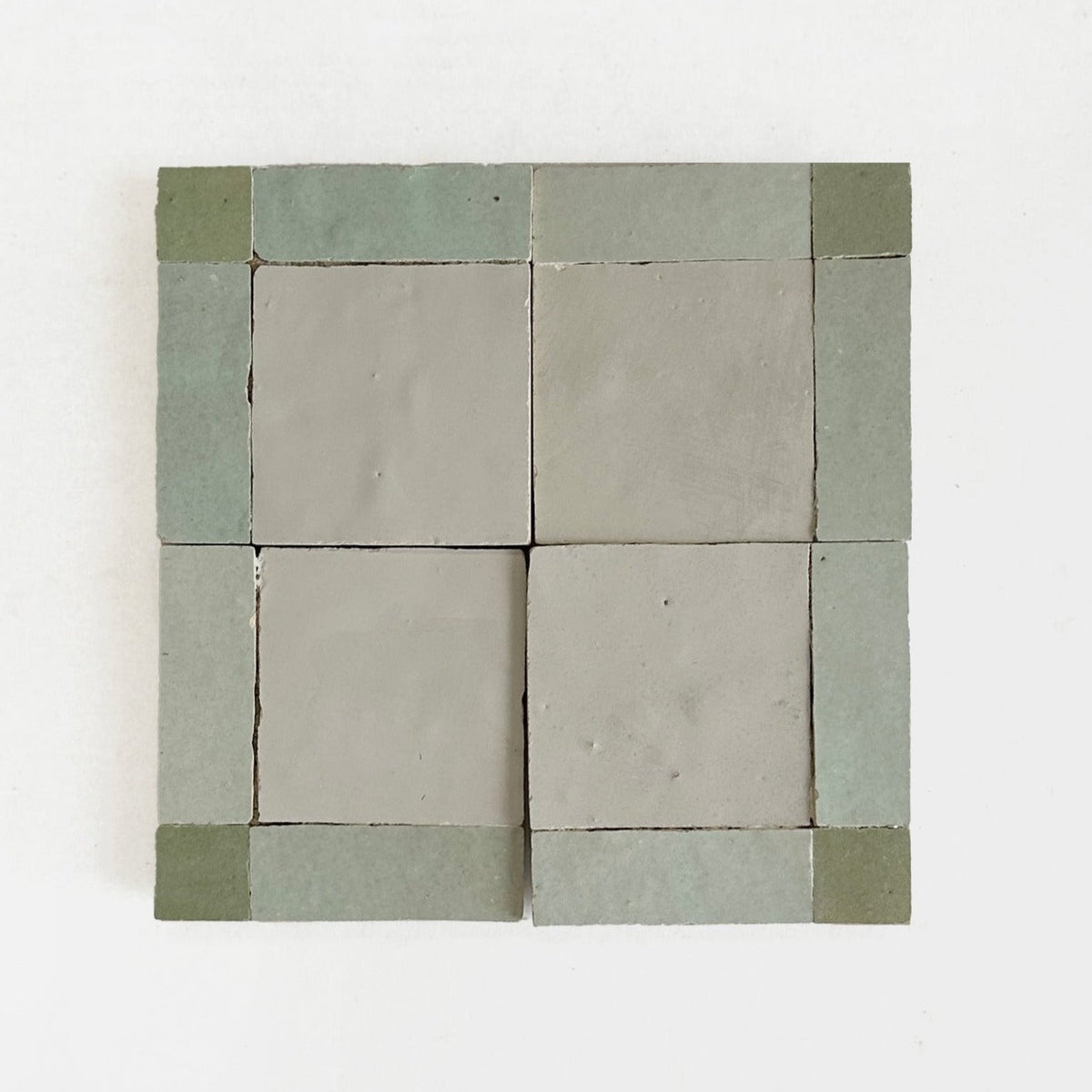 Moroccan Zellige Palacio Mosaic Moss + Avocado + Chameleon by Tiles of Ezra