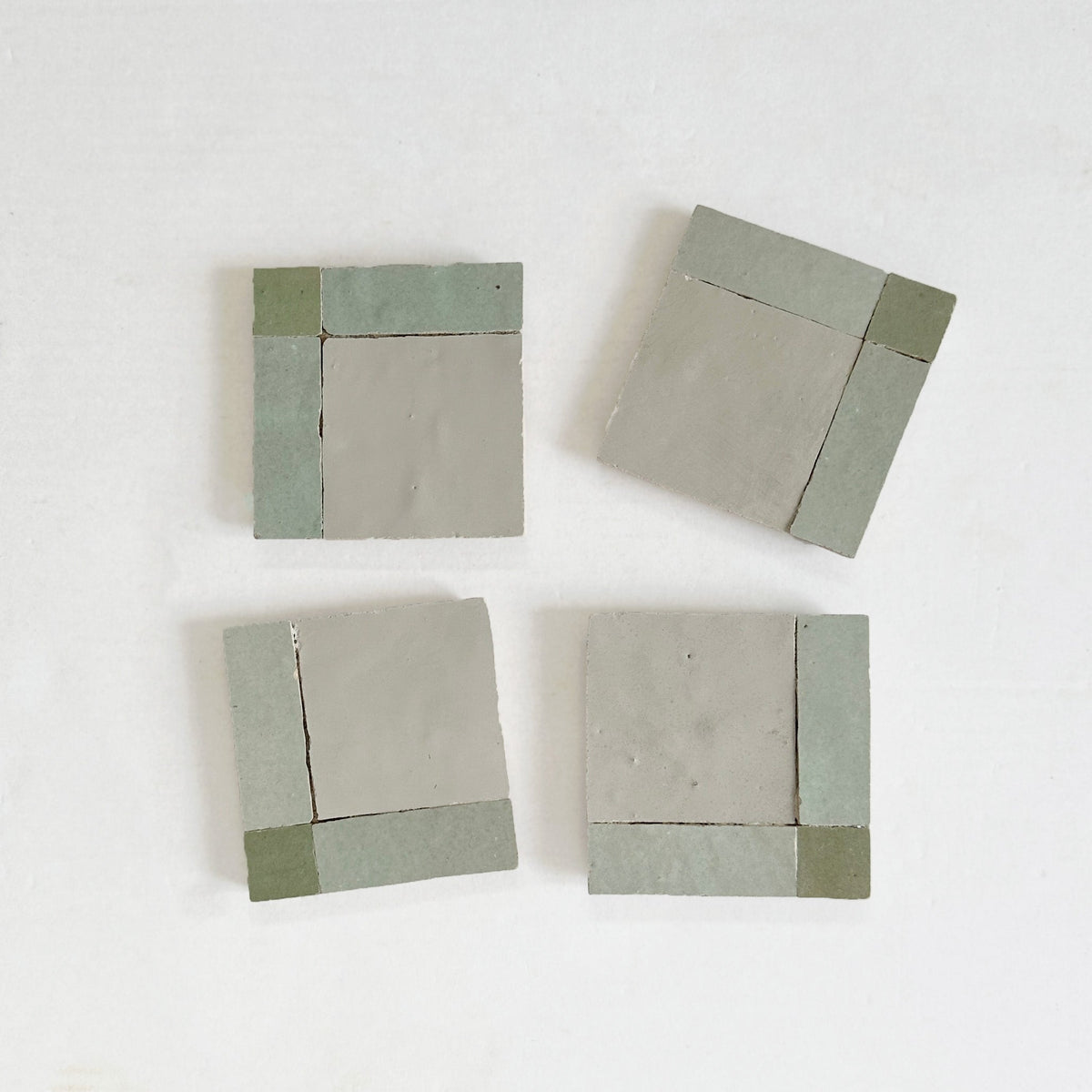 Moroccan Zellige Palacio Mosaic Moss + Avocado + Chameleon by Tiles of Ezra