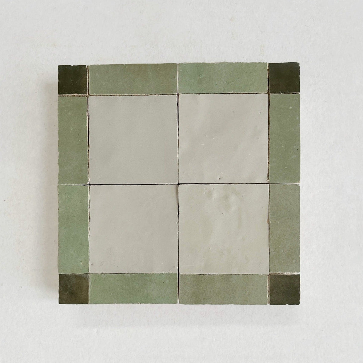 Moroccan Zellige Palacio Mosaic Avocado + Dark Green + Chameleon by Tiles of Ezra