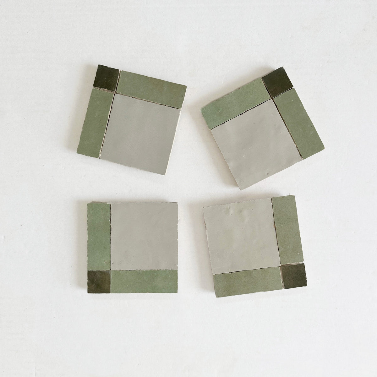 Moroccan Zellige Palacio Mosaic Avocado + Dark Green + Chameleon by Tiles of Ezra