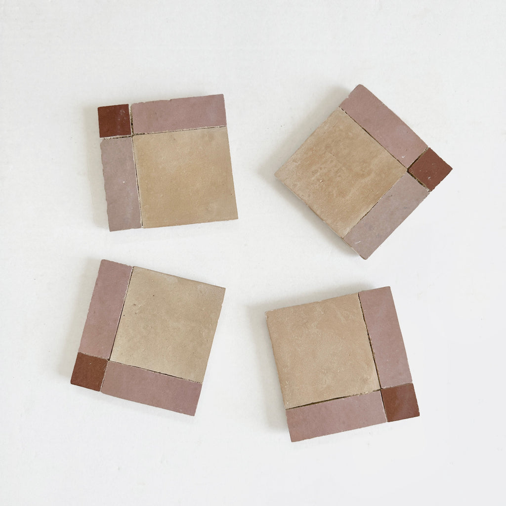 Moroccan Zellige Palacio Mosaic Clay + Rust + Moroccan Pink by Tiles of Ezra