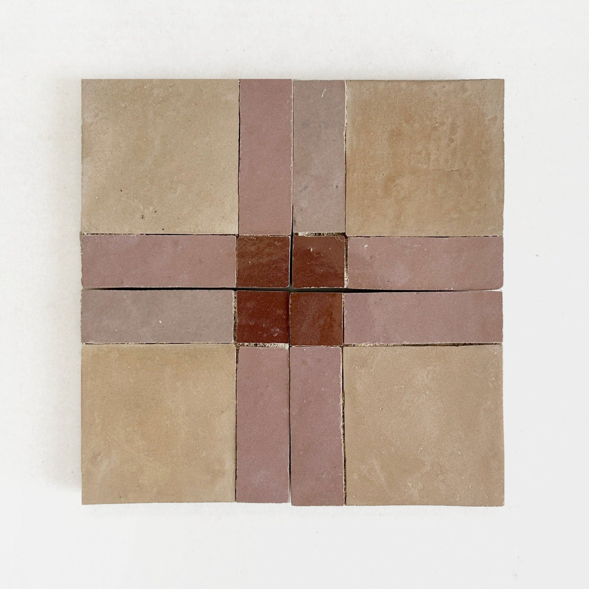 Moroccan Zellige Palacio Mosaic Clay + Rust + Moroccan Pink by Tiles of Ezra