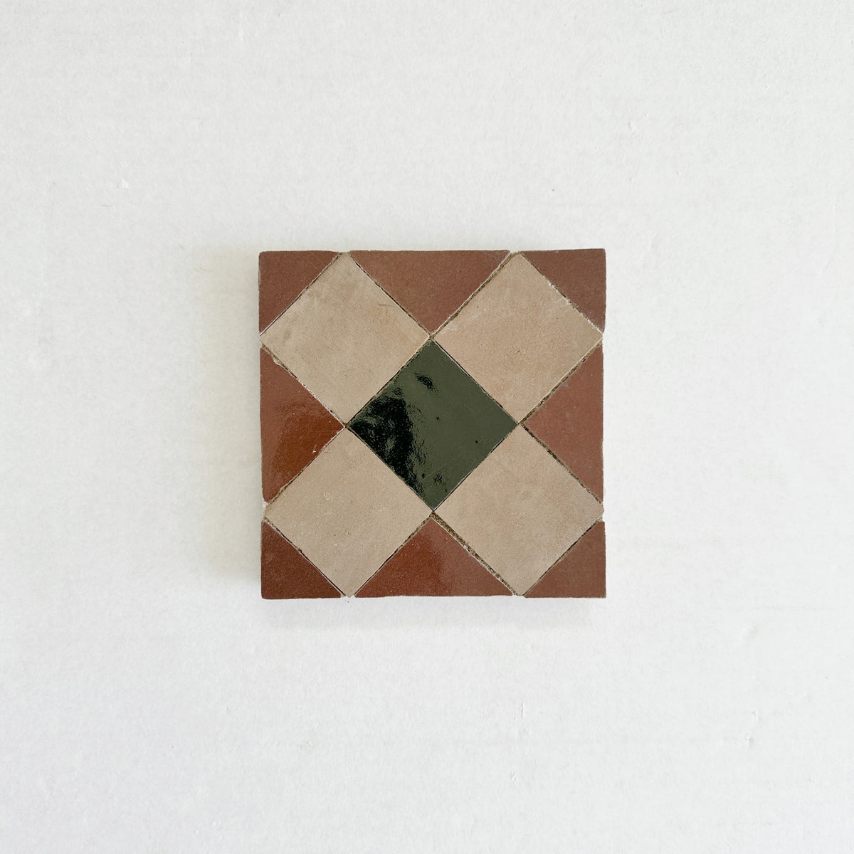 Moroccan Zellige Tavira Mosaic Clay + Rust + Dark Green by Tiles of Ezra