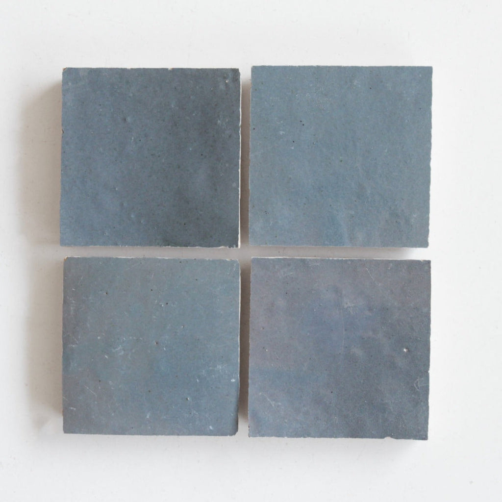 Moroccan Zellige Square Ash Grey by Tiles of Ezra