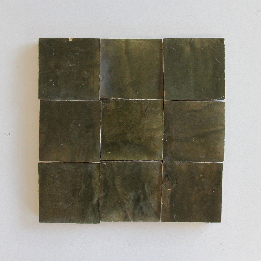 Moroccan Zellige Square Oliva by Tiles of Ezra