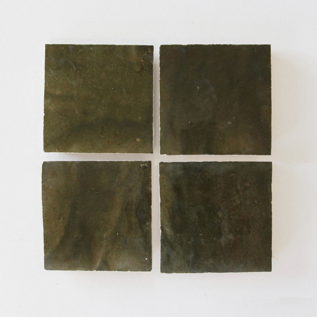 Moroccan Zellige Square Oliva by Tiles of Ezra