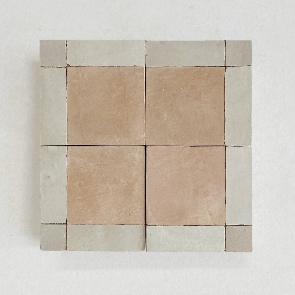 Moroccan Zellige Palacio Mosaic Clay + Dust + Oat by Tiles of Ezra