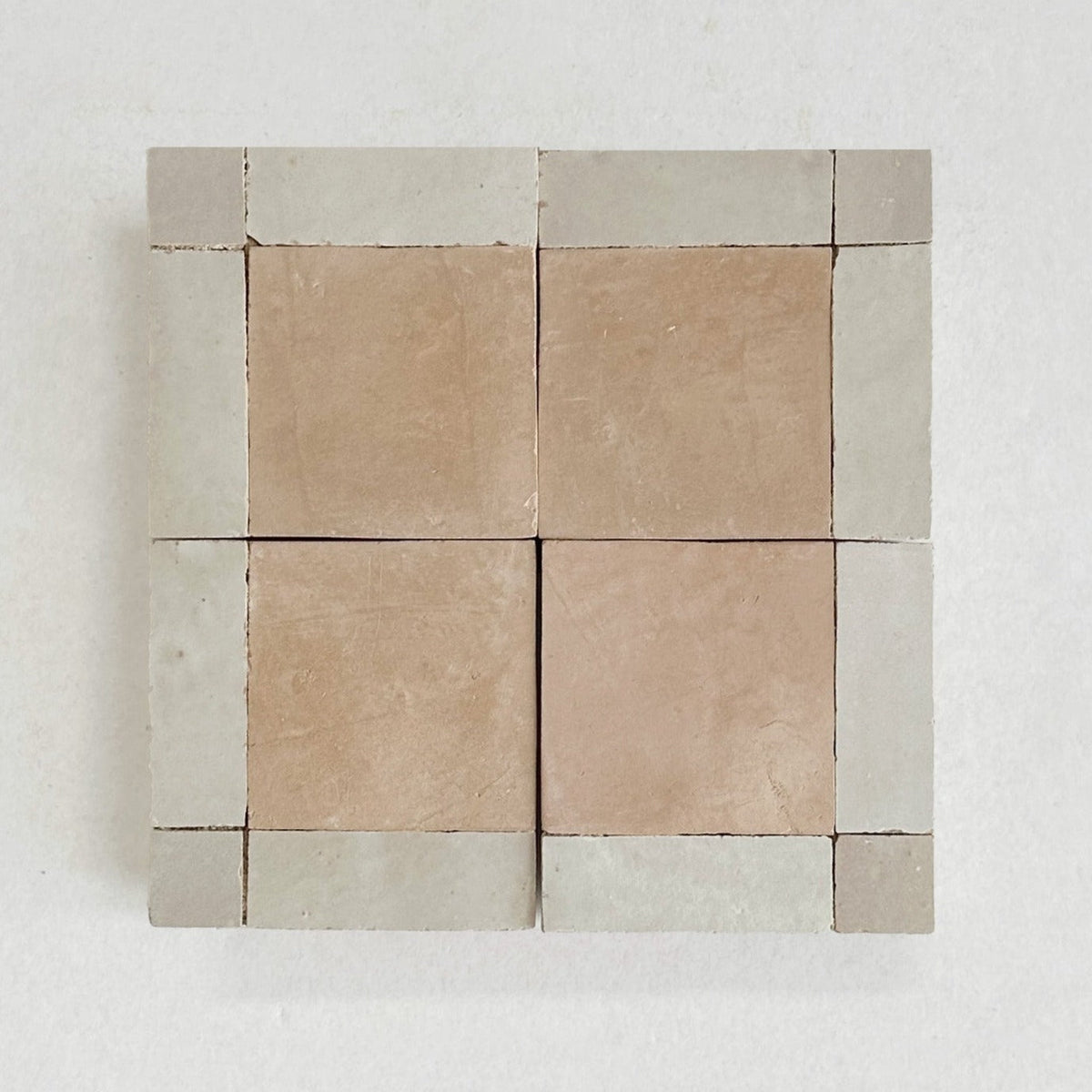 Moroccan Zellige Palacio Mosaic Clay + Dust + Oat by Tiles of Ezra