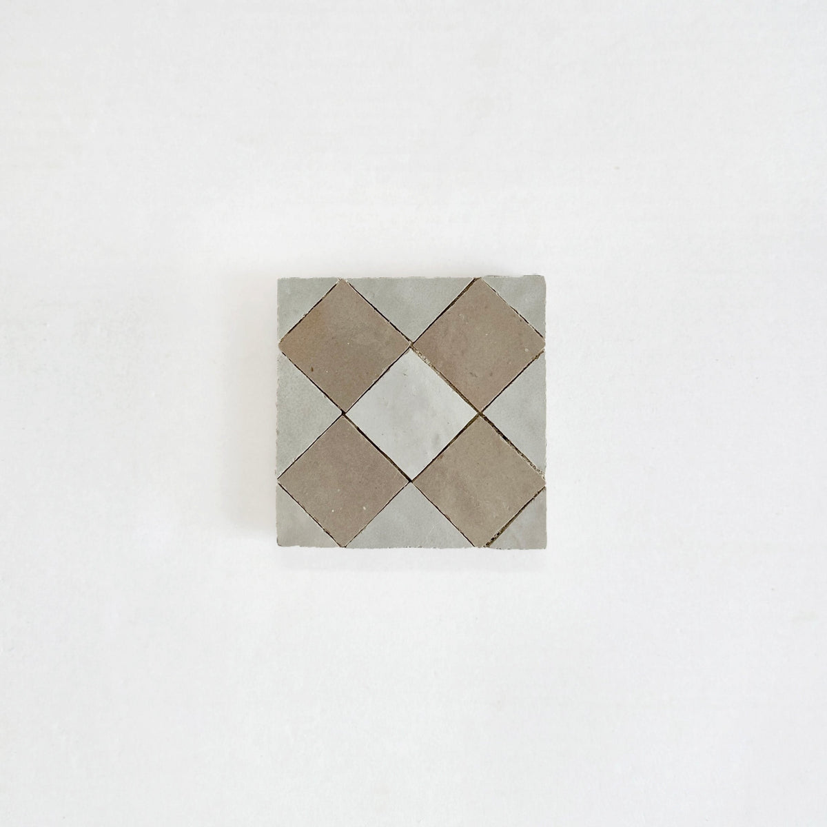 Moroccan Zellige Tavira Mosaic Snow + Latte + Oat by Tiles of Ezra