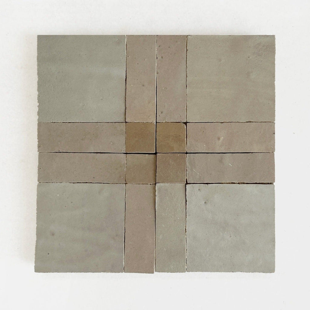 Moroccan Zellige Palacio Mosaic Dust + Latte + Oat by Tiles of Ezra