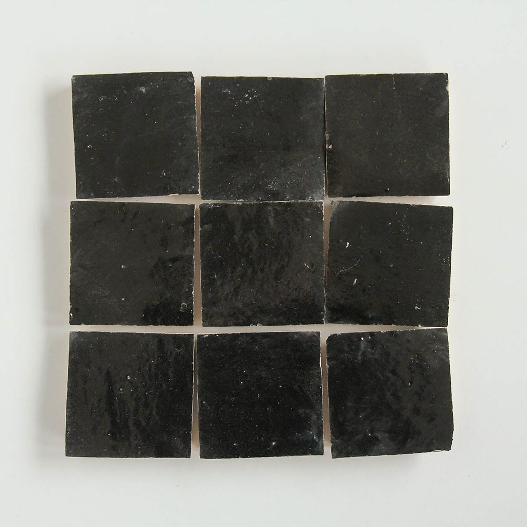 Moroccan Zellige Square Black by Tiles of Ezra