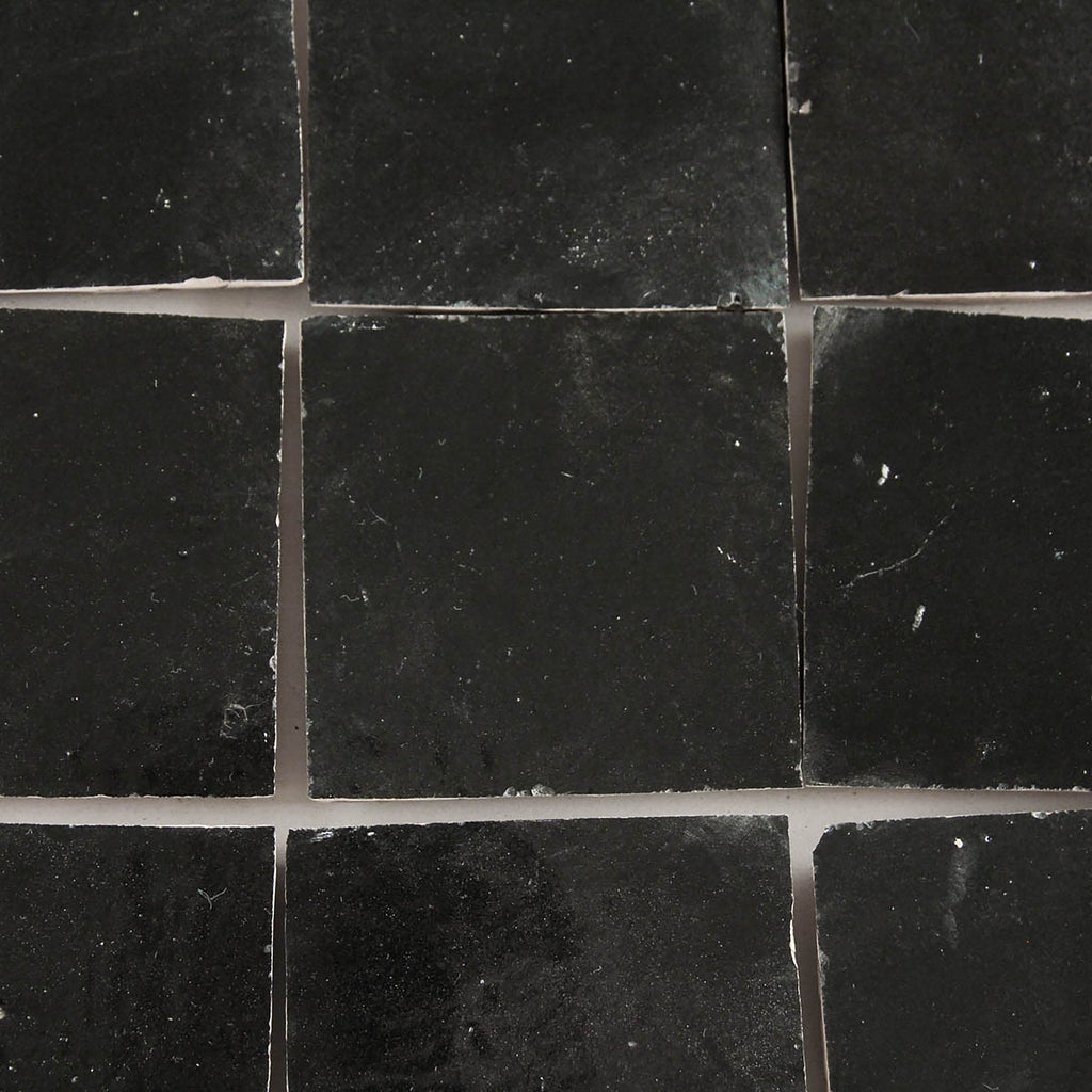 Moroccan Zellige Square Black by Tiles of Ezra