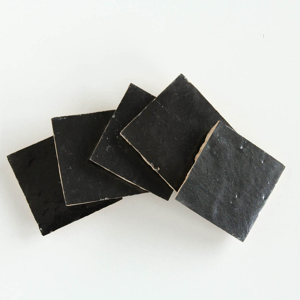 Moroccan Zellige Square Black by Tiles of Ezra