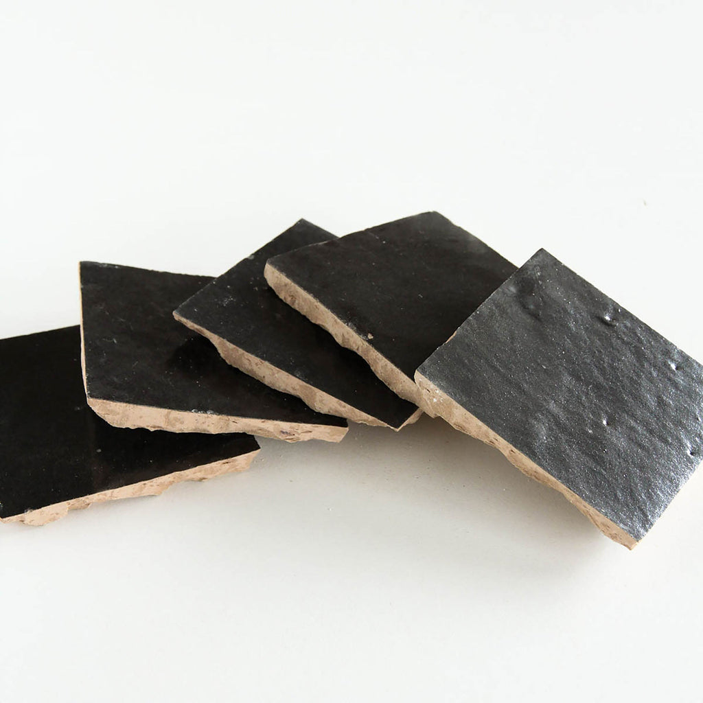Moroccan Zellige Square Black by Tiles of Ezra