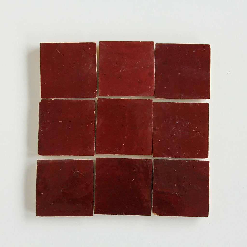 Moroccan Zellige Square Blood Red by Tiles of Ezra