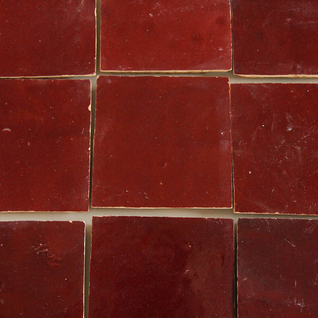 Moroccan Zellige Square Blood Red by Tiles of Ezra