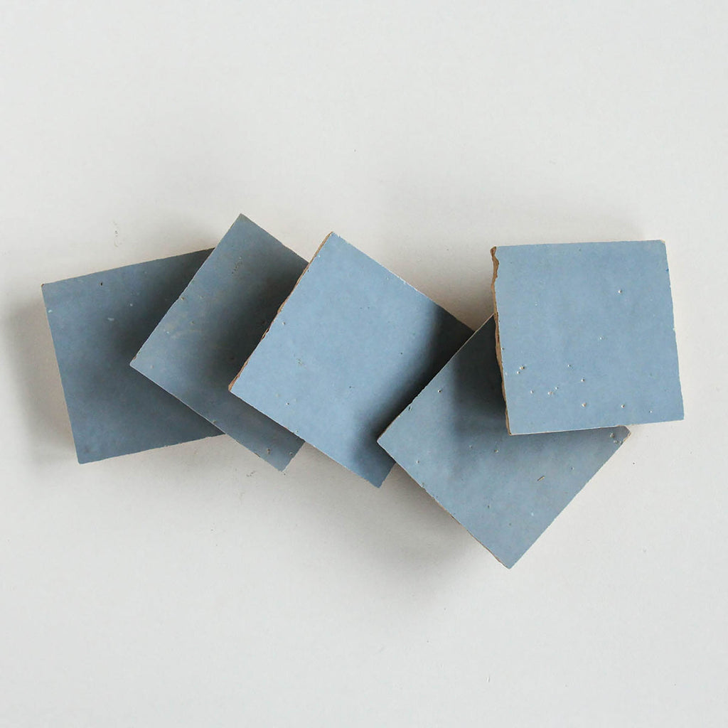 Moroccan Zellige Square Blue Grass by Tiles of Ezra