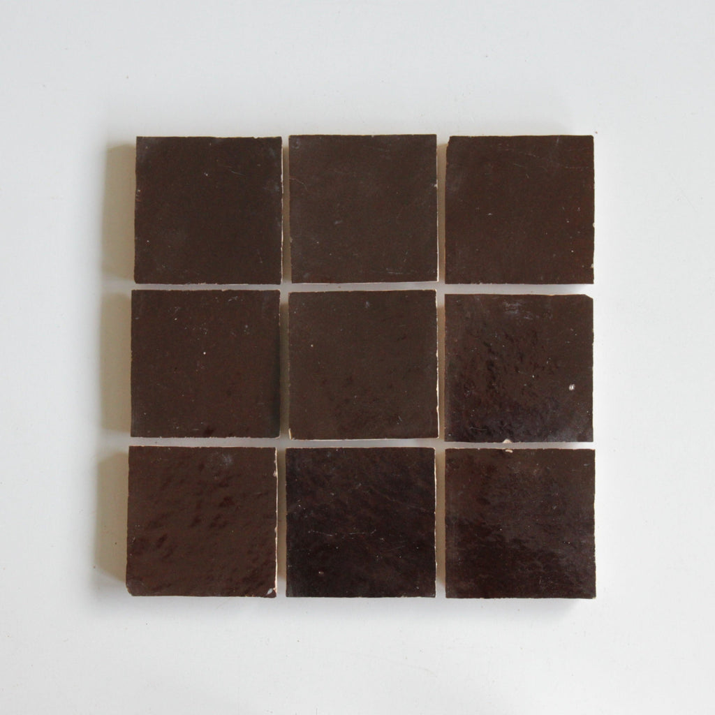 Moroccan Zellige Square Chocolate by Tiles of Ezra