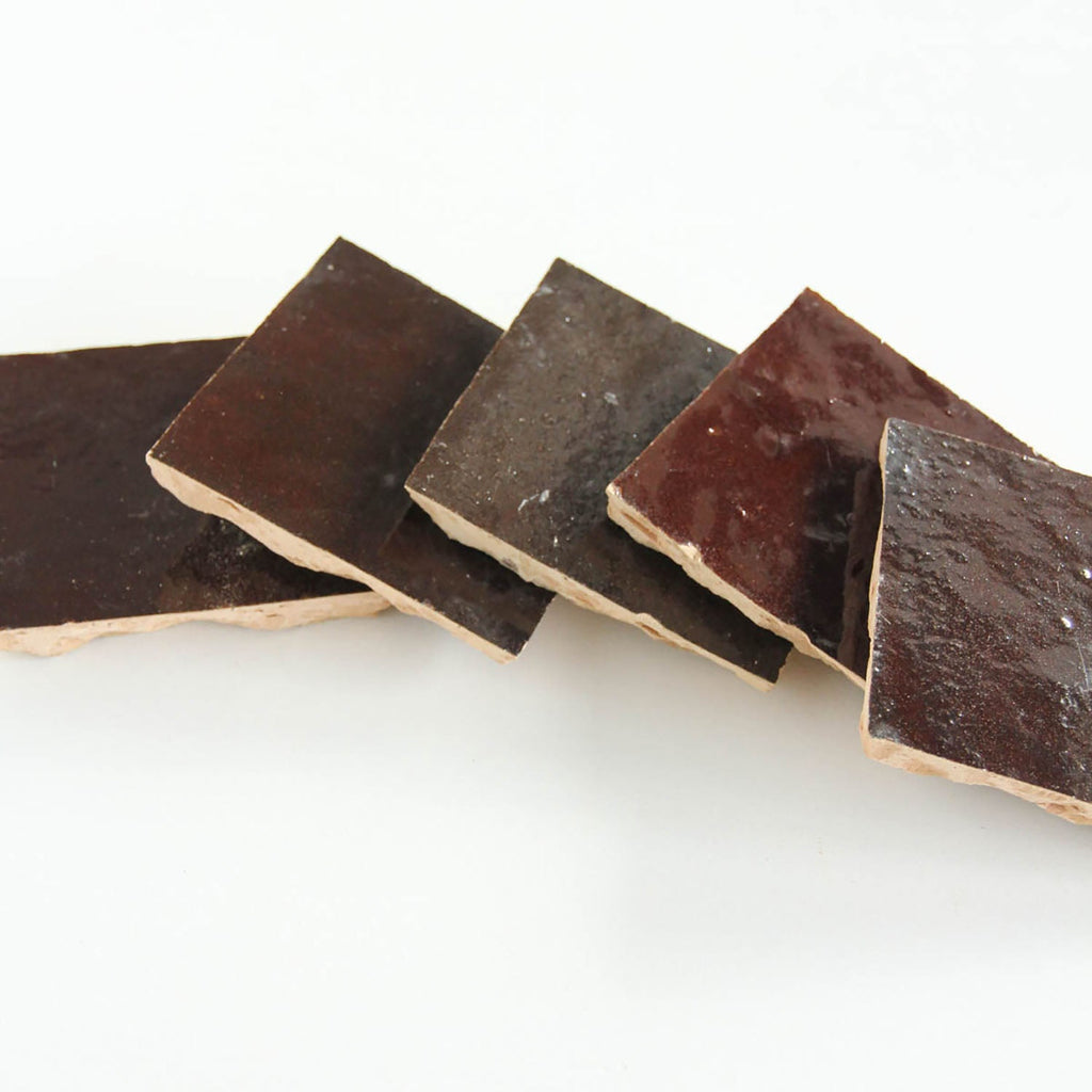 Moroccan Zellige Square Chocolate by Tiles of Ezra