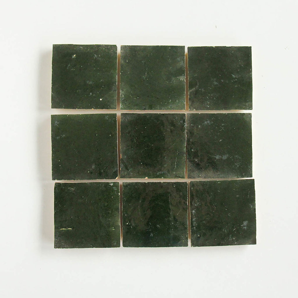 Moroccan Zellige Square Dark Green by Tiles of Ezra