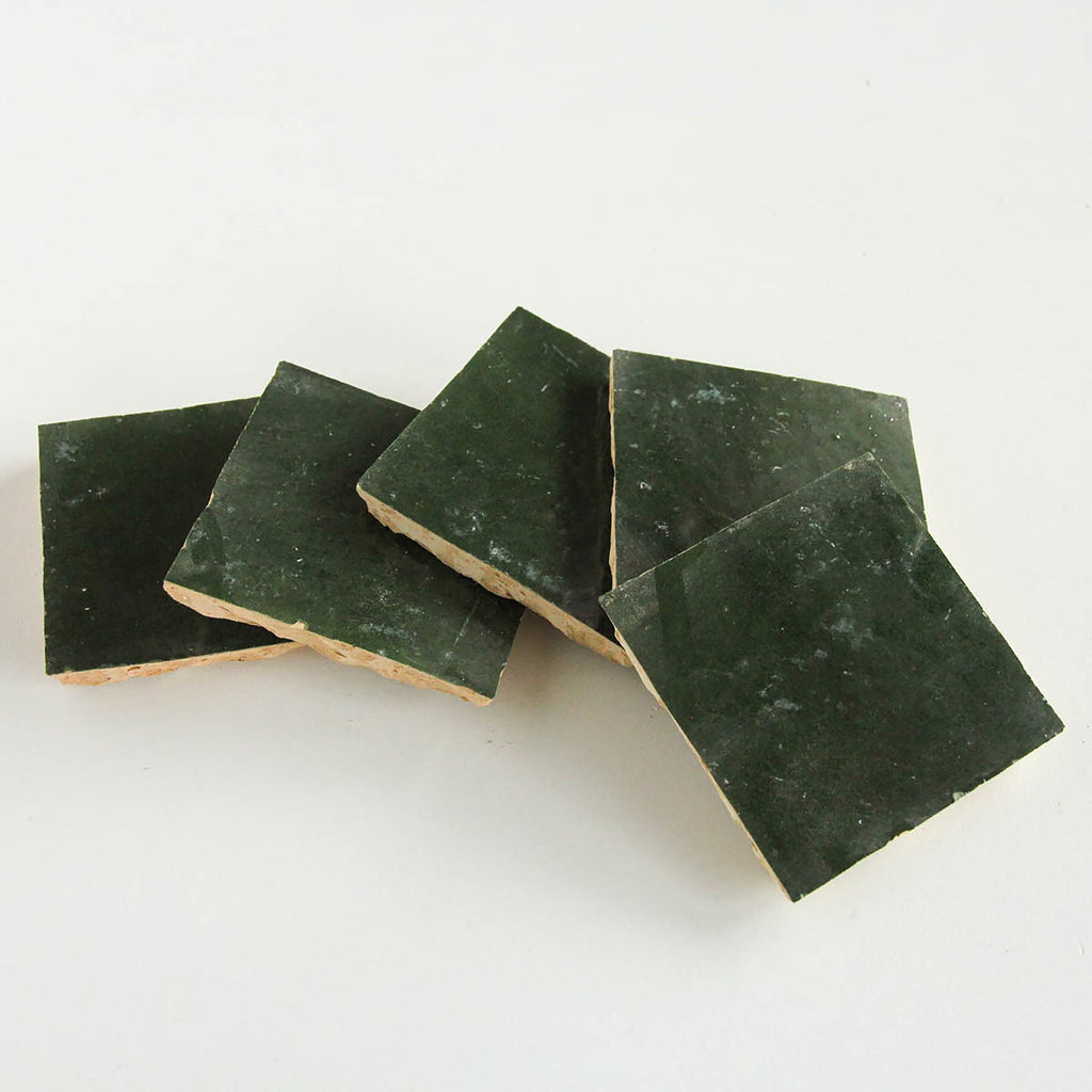 Moroccan Zellige Square Dark Green by Tiles of Ezra