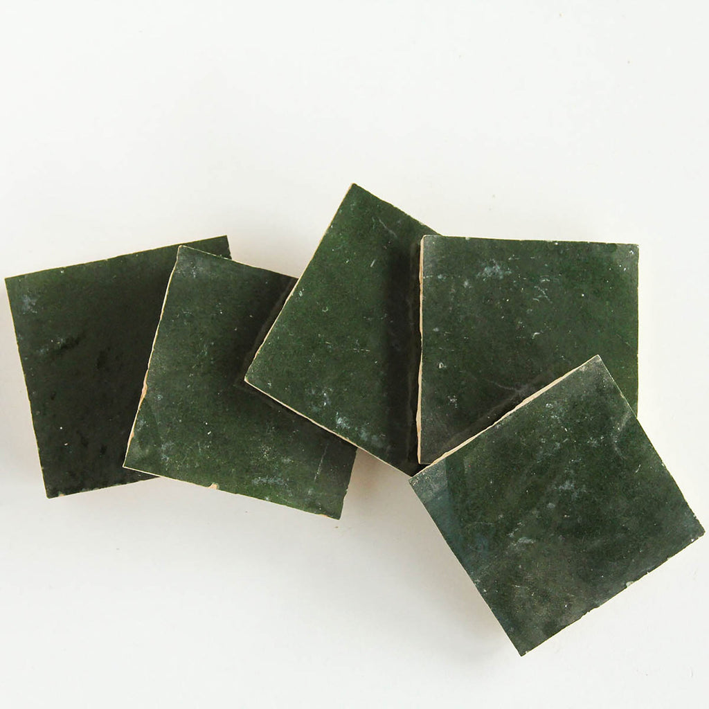 Moroccan Zellige Square Dark Green by Tiles of Ezra