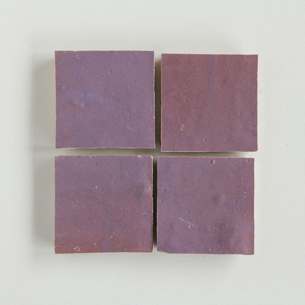 Moroccan Zellige Square Eggplant by Tiles of Ezra