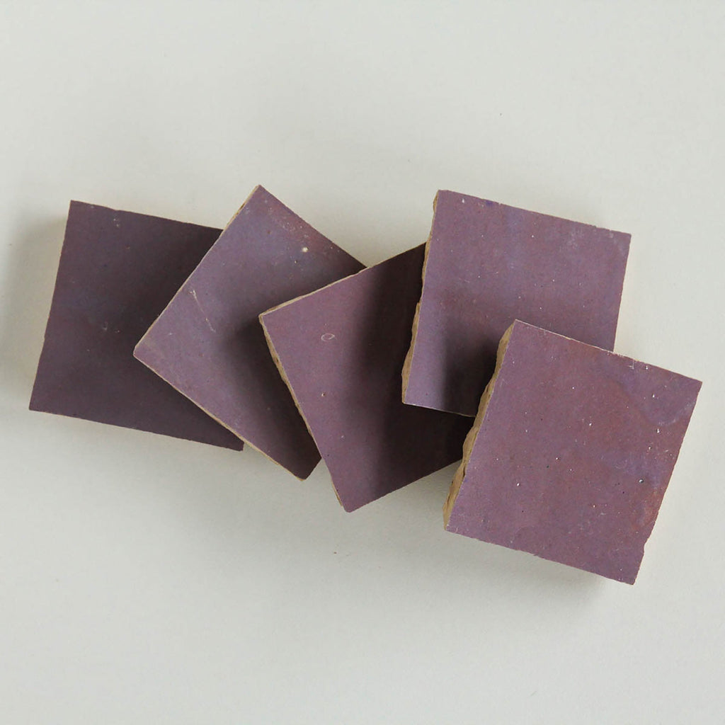 Moroccan Zellige Square Eggplant by Tiles of Ezra