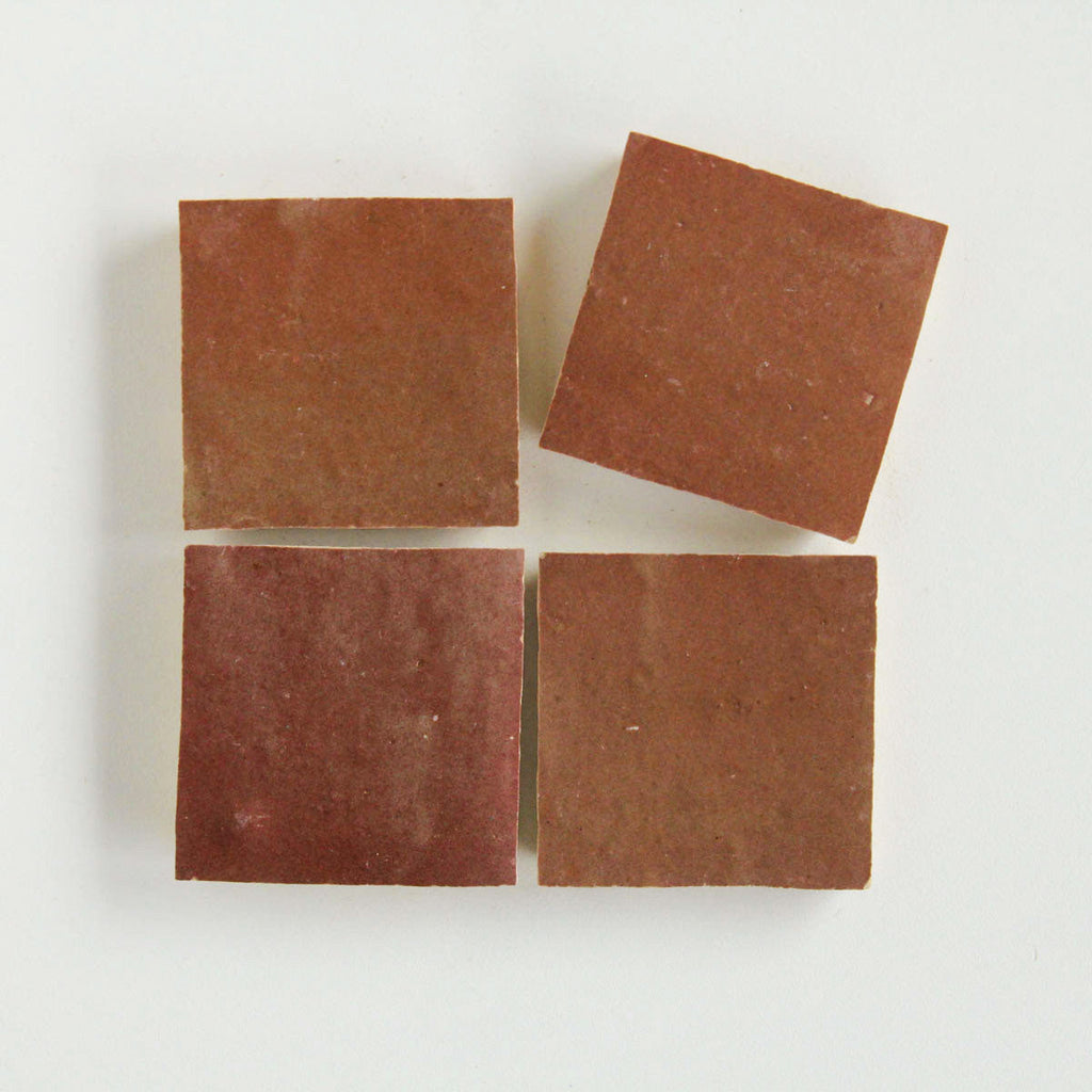 Moroccan Zellige Square Rust by Tiles of Ezra