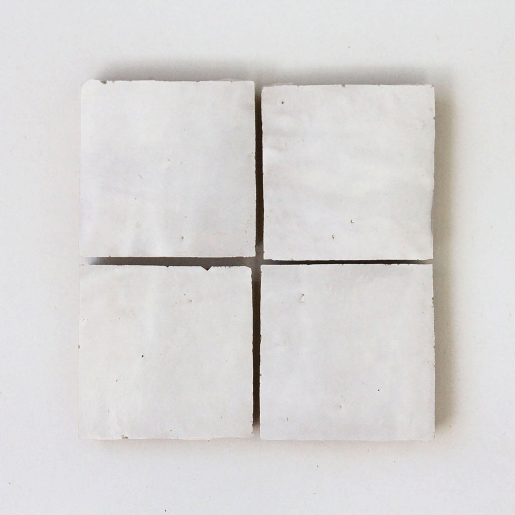 Moroccan Zellige Square Snow by Tiles of Ezra