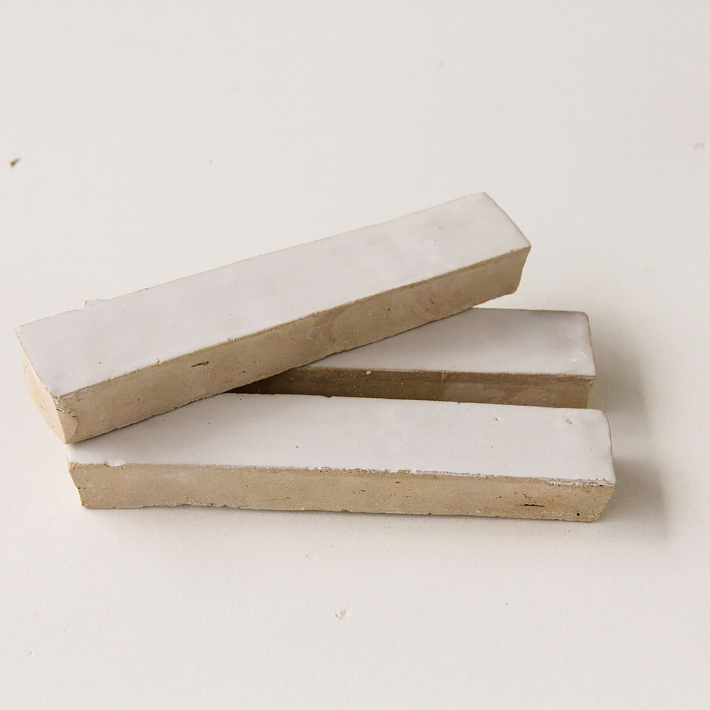 Moroccan Zellige Skinny Bejmat Snow by Tiles of Ezra