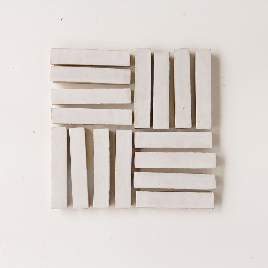 Moroccan Zellige Skinny Bejmat Snow by Tiles of Ezra