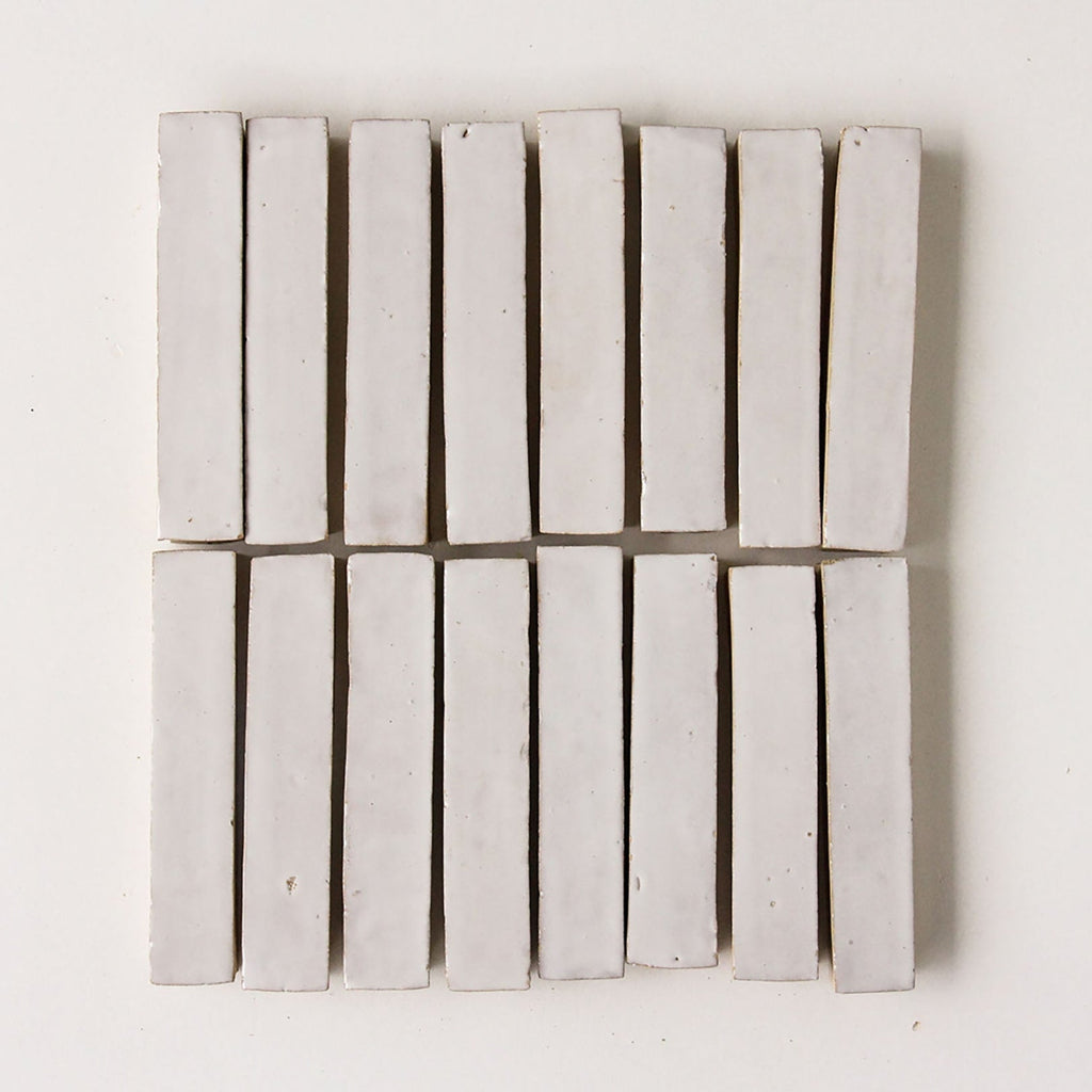 Moroccan Zellige Skinny Bejmat Snow by Tiles of Ezra