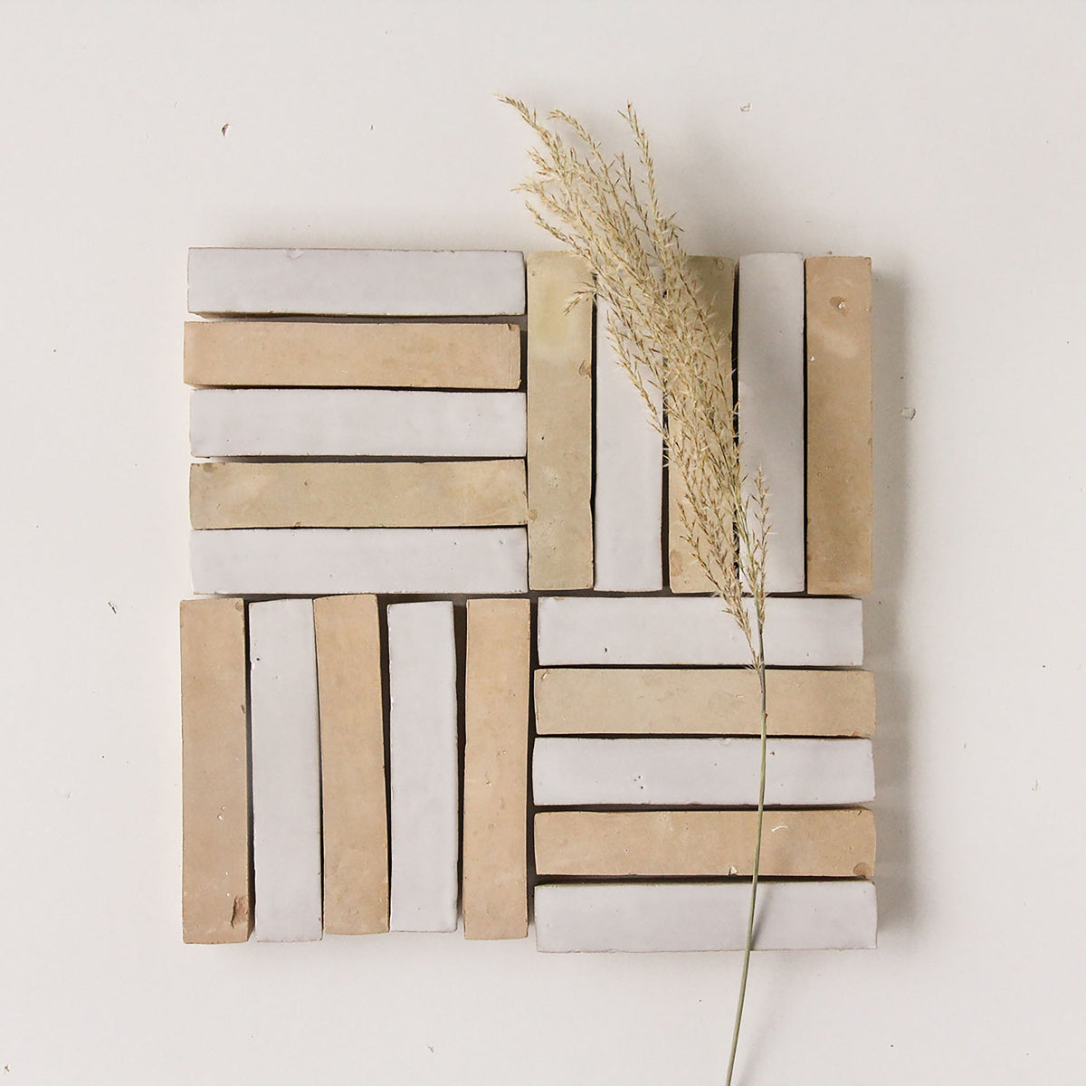 Moroccan Zellige Skinny Bejmat Snow by Tiles of Ezra