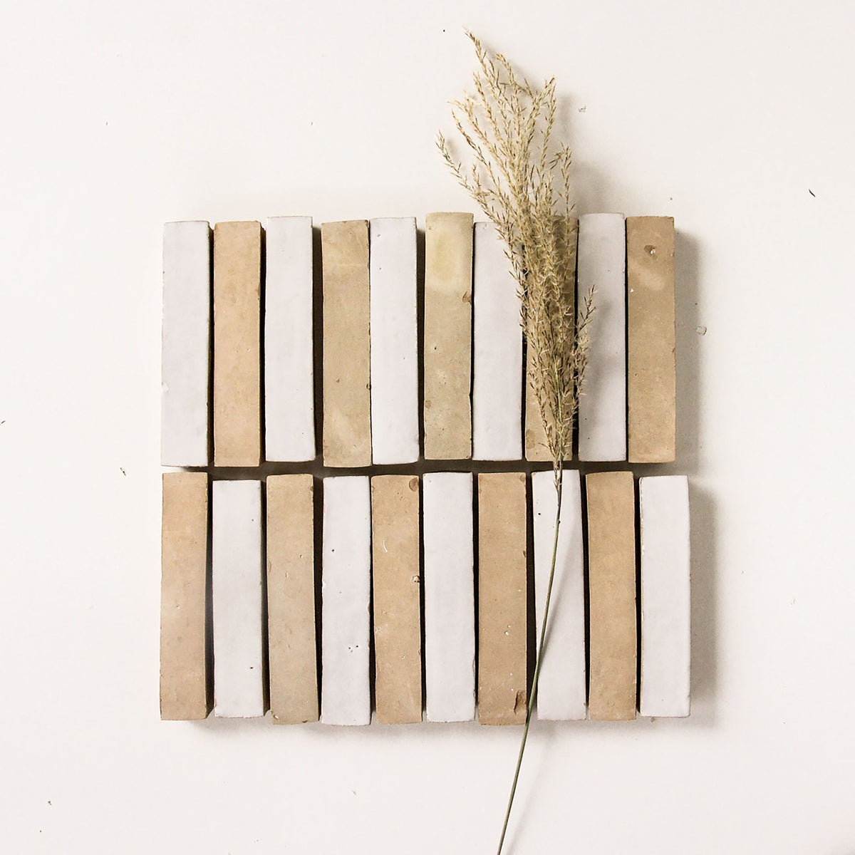 Moroccan Zellige Skinny Bejmat Snow by Tiles of Ezra