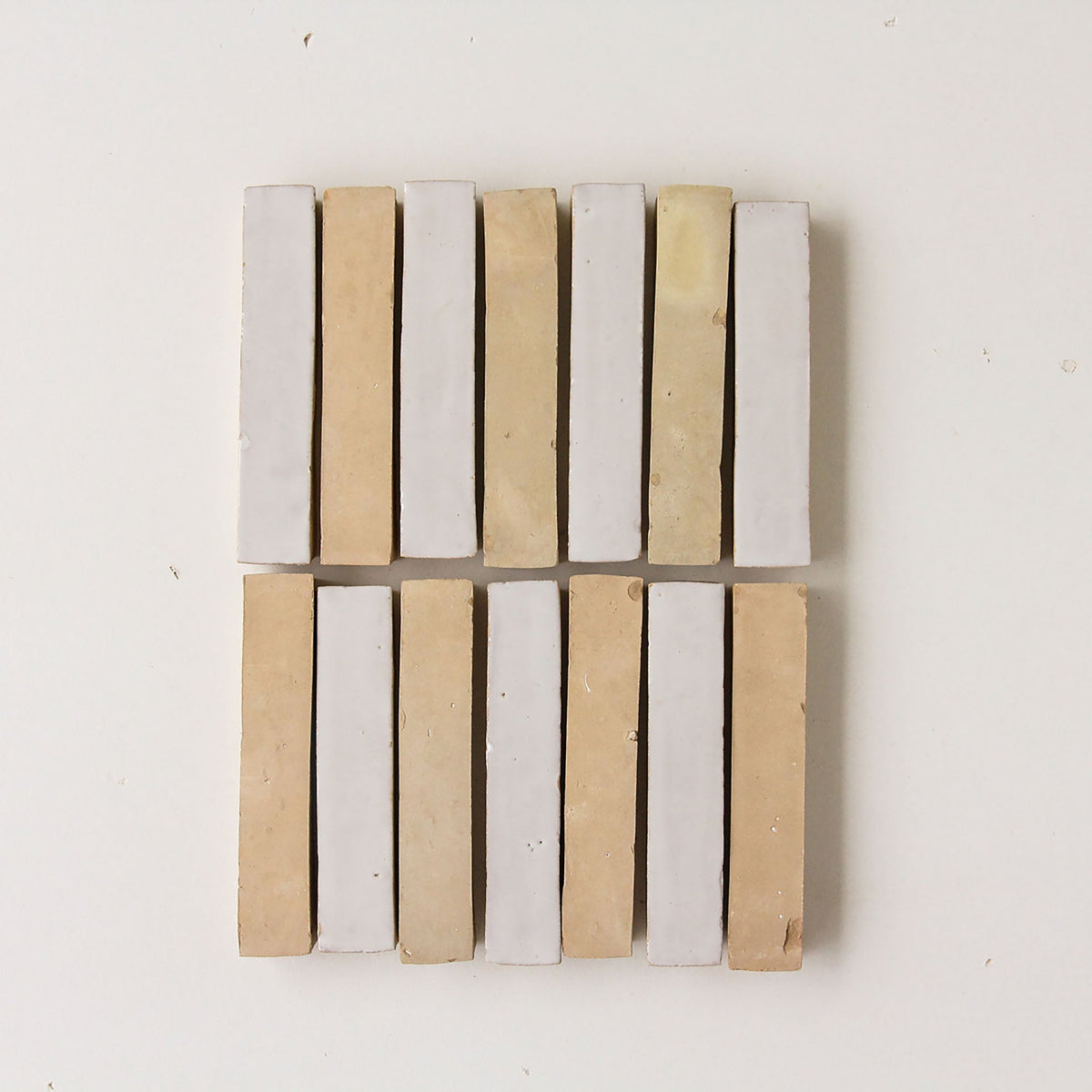 Moroccan Zellige Skinny Bejmat Snow by Tiles of Ezra