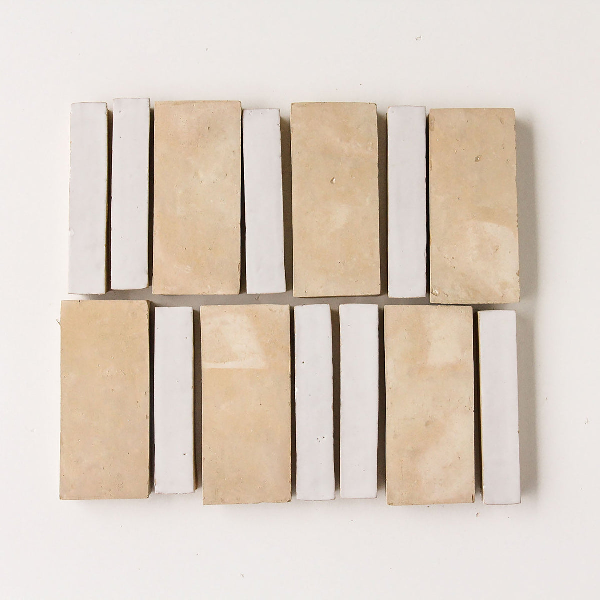 Moroccan Zellige Skinny Bejmat Snow by Tiles of Ezra