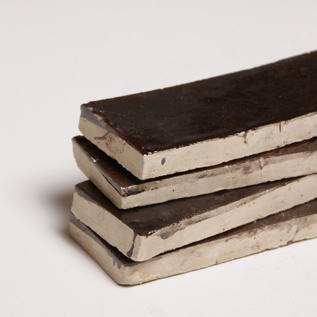 Moroccan Zellige Thin Bejmat Chocolate by Tiles of Ezra