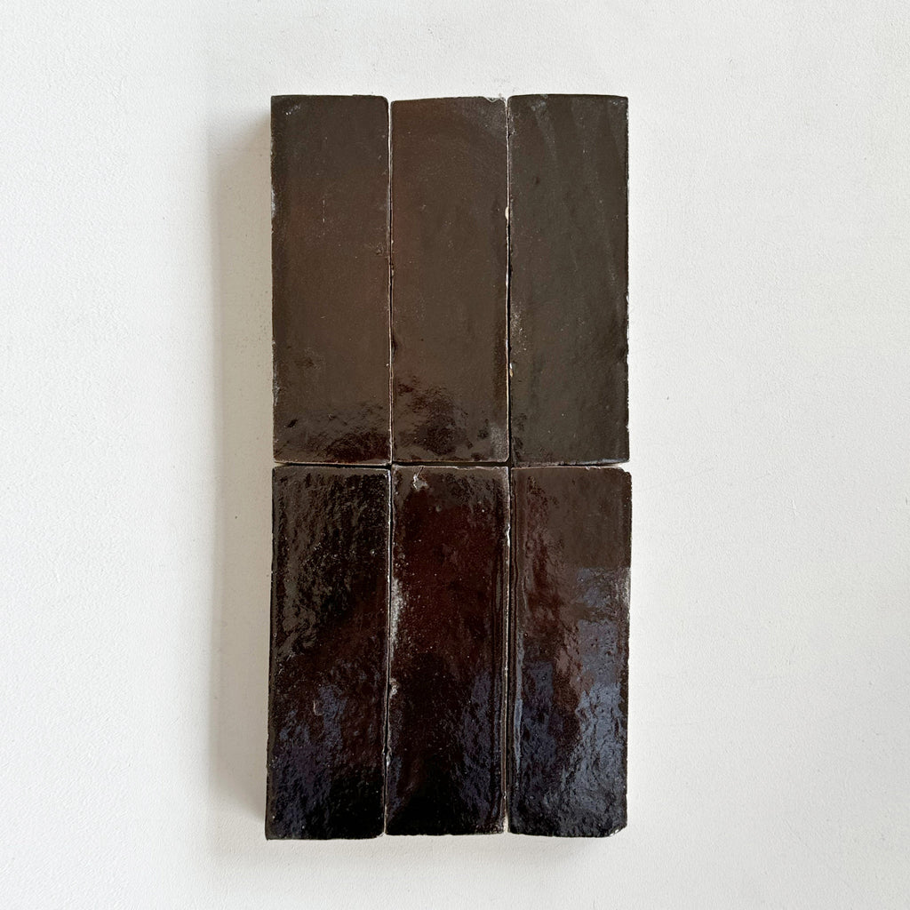 Moroccan Zellige Thin Bejmat Chocolate by Tiles of Ezra