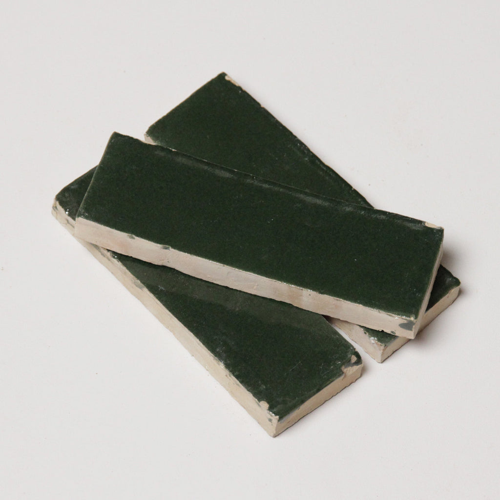 Moroccan Zellige Thin Bejmat Dark Green by Tiles of Ezra