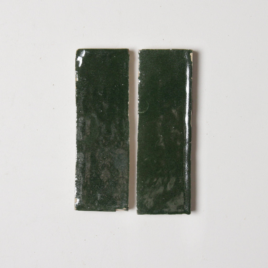 Moroccan Zellige Thin Bejmat Dark Green by Tiles of Ezra