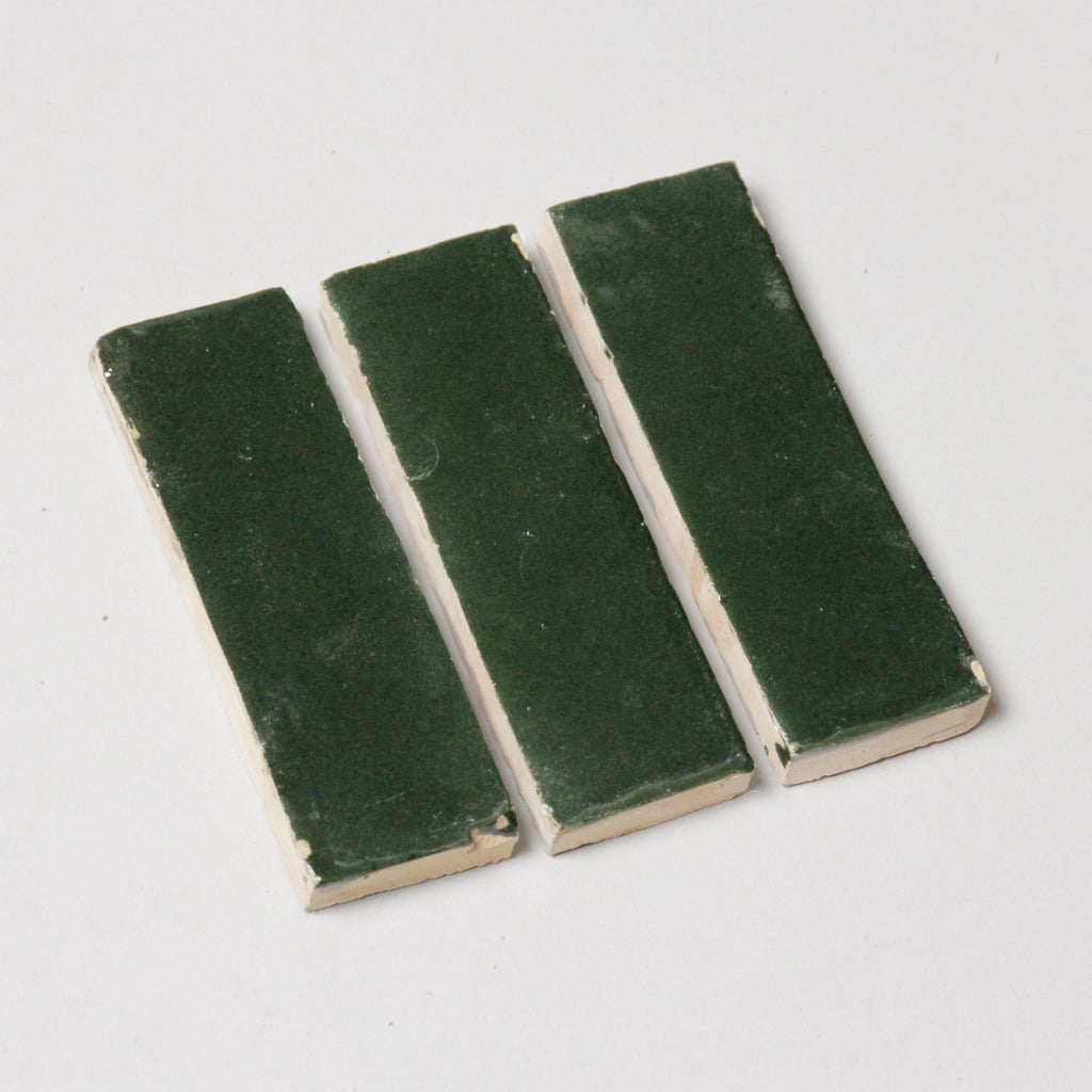 Moroccan Zellige Thin Bejmat Dark Green by Tiles of Ezra