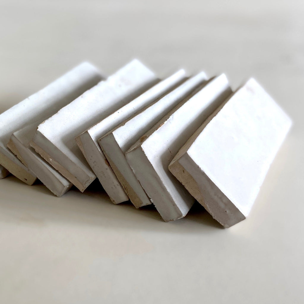 Moroccan Zellige Thin Bejmat Snow by Tiles of Ezra