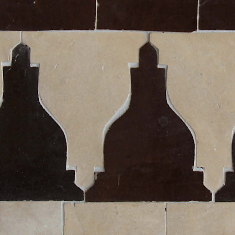 Moroccan Zellige Cenefa Border Mosaic Clay + Chocolate by Tiles of Ezra