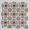 Moroccan Zellige Voluta Large Mosaic Large Format Snow + Forest + Moroccan Pink by Tiles of Ezra