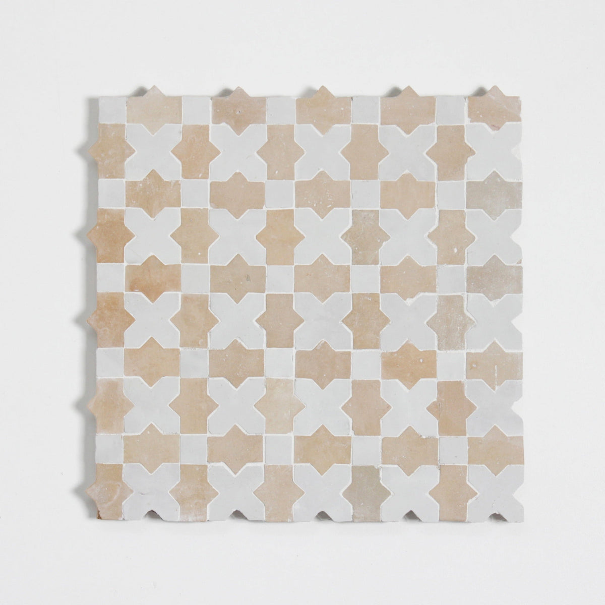 Moroccan Zellige Galeria Mosaic Snow + Clay by Tiles of Ezra