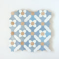 Moroccan Zellige Prisma Mosaic Snow + Blue Grass + Clay by Tiles of Ezra
