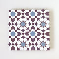 Moroccan Zellige Alcazar Mosaic Snow + Blue Grass + Eggplant by Tiles of Ezra