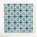Moroccan Zellige Voluta Mosaic Snow + Peacock + Black by Tiles of Ezra