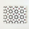 Moroccan Zellige Voluta Mosaic Snow + Eggplant + Black by Tiles of Ezra